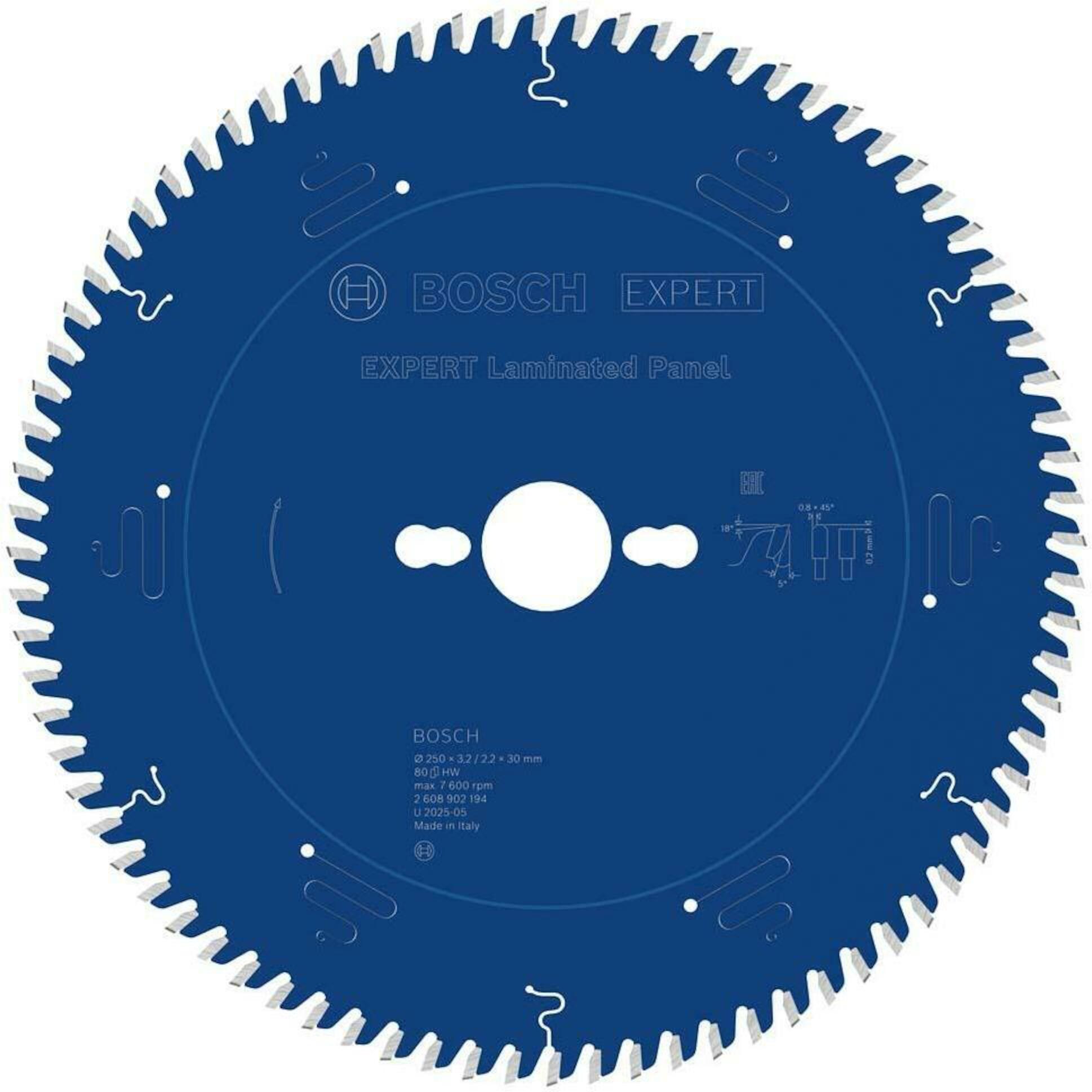 Katkaisulaikka laminaatille Bosch EXPERT; 250 x 3,2/2,2 x 30 mm; Z80