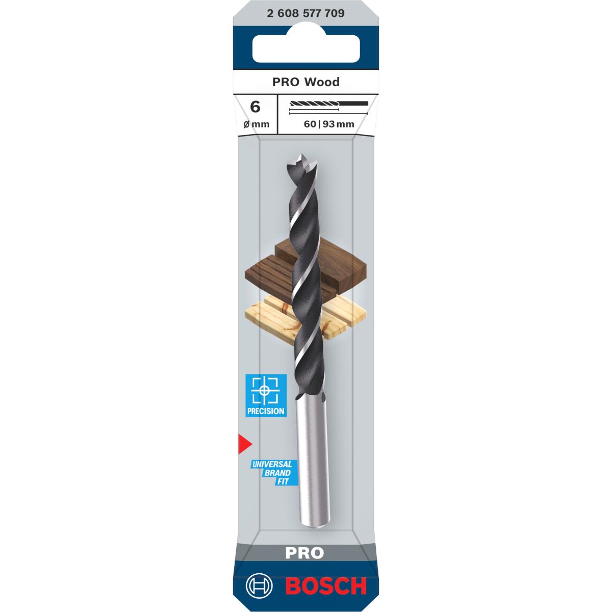 Puuporanterä Bosch PRO; Wood wood drill; HSS; 6x57x93xmm
