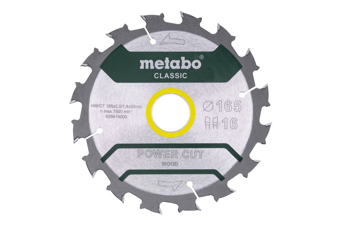Katkaisuterä puulle Metabo 628416000; 165x30 mm; Z16; 5°