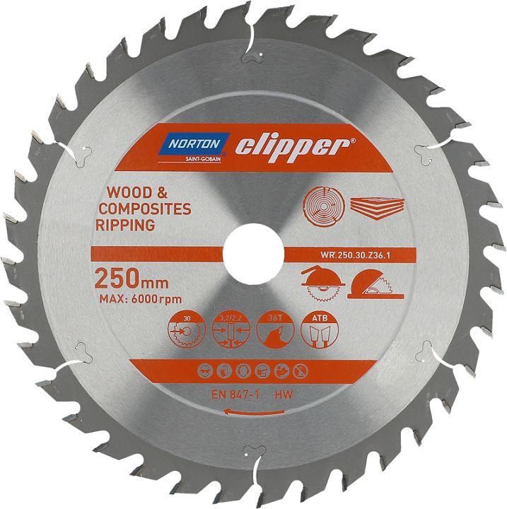 Katkaisuterä puulle Norton Clipper ; 250x30 mm; Z36