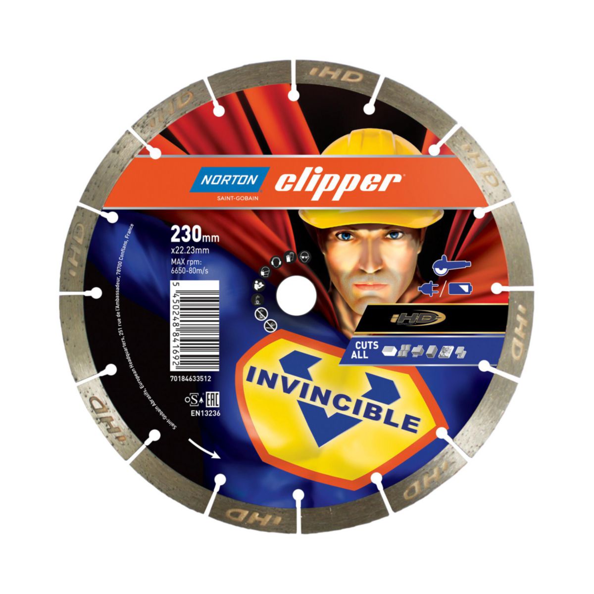 Timanttikatkaisulaikka Norton Clipper Invincible H12; 230x22,23 mm