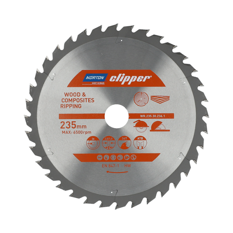 Katkaisuterä puulle Norton 70184608063; 235x30 mm; Z36