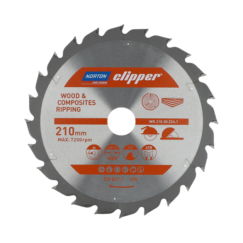 Katkaisuterä puulle Norton 70184608054; 210x30 mm; Z24