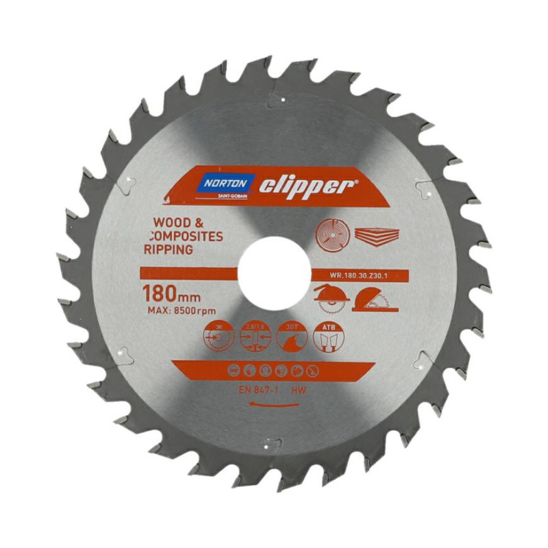 Katkaisuterä puulle Norton 70184608050; 180x30 mm; Z30