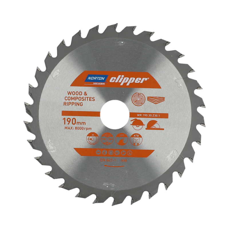 Katkaisuterä puulle Norton 70184608053; 190x30 mm; Z30