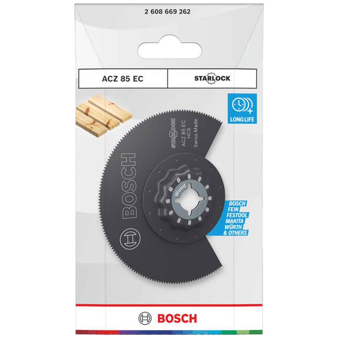 Puolipyöreä segmenttisahanterä Bosch Starlock ACZ 85 EC; 85 mm