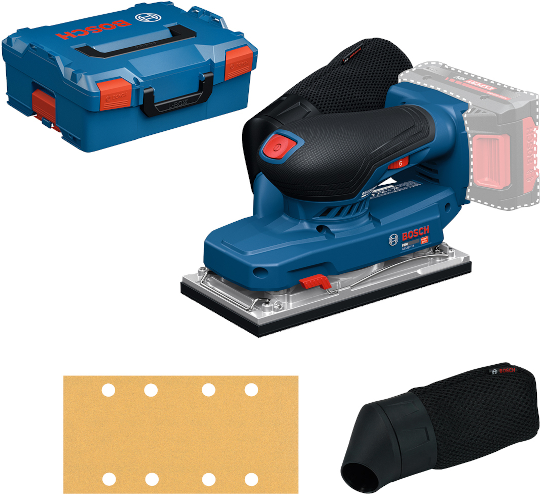 Epäkeskohiomakone Bosch PRO GSS18V-18; 18 V (ilman akkua ja laturia)