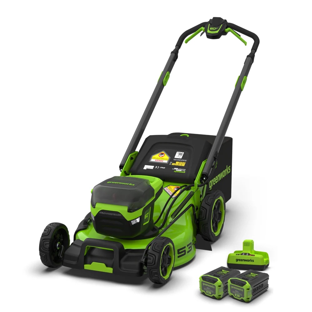 Akkukäyttöinen ruohonleikkuri itsevetävä Greenworks LM5306SA2; 60 V; 2x5,0 Ah akku