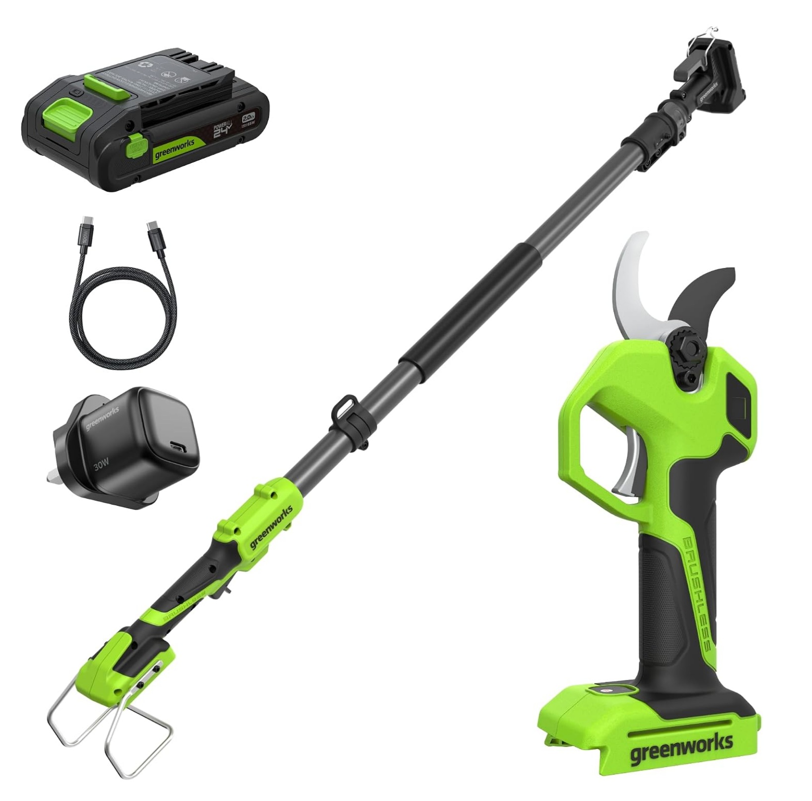 Oksaleikkuri Greenworks LP24BLA1; 24 V; 1x2,0 Ah akku