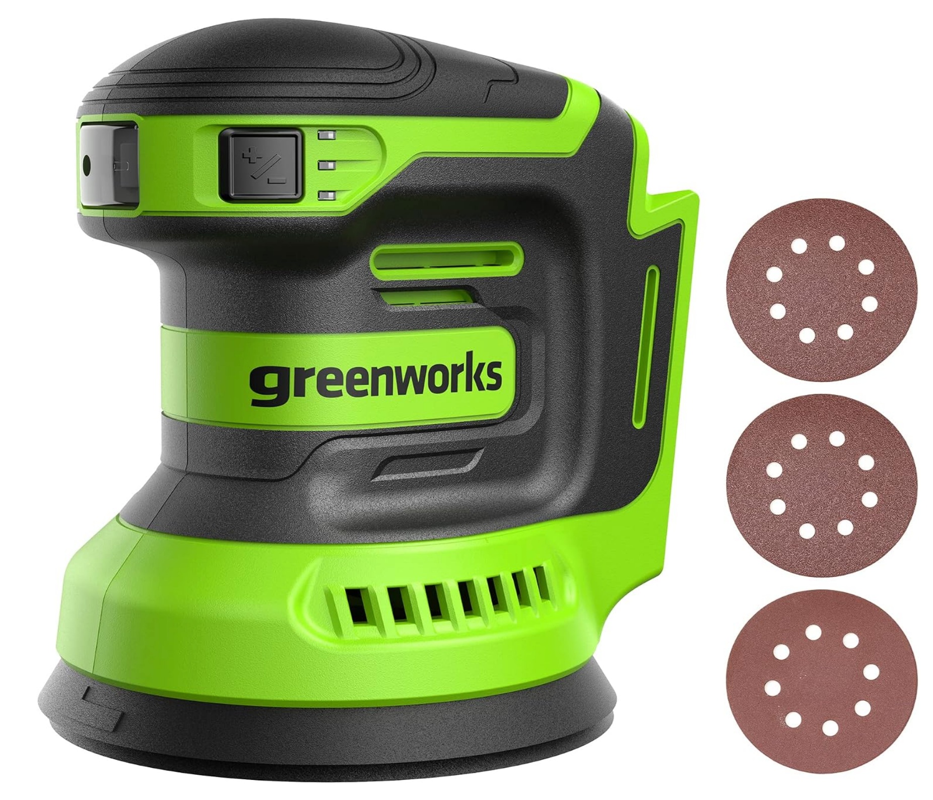 Epäkeskohiomakone Greenworks G24ORBSND; 24 V; 125 mm (ilman akkua ja laturia)