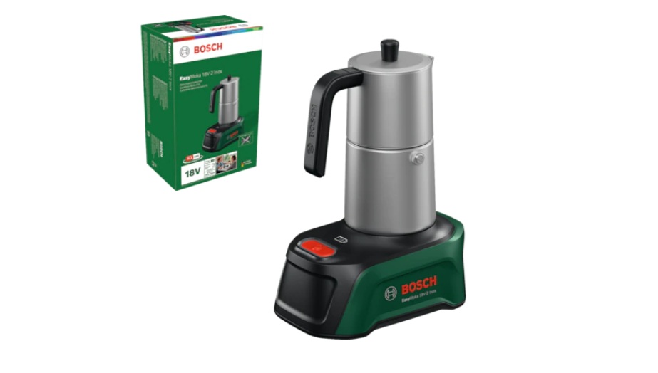 Akkukäyttöinen kahvinkeitin Bosch EasyMoka 18V-2 Inox; 18 V; 90 ml (ilman akkua ja laturia)
