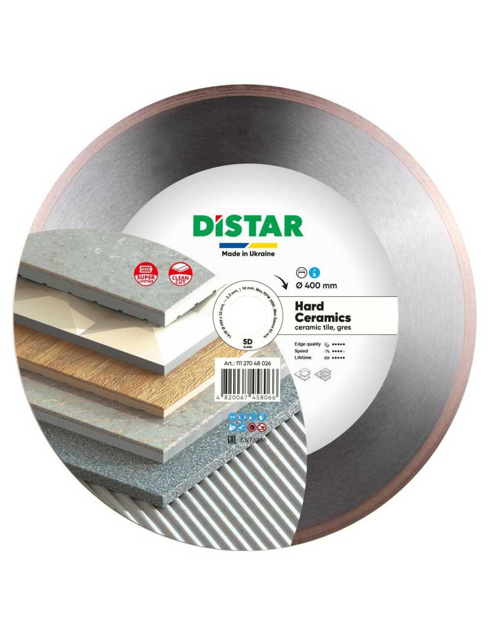 Timanttilevy märkäleikkaukseen DISTAR Hard Ceramics; 400x2,2x32 mm