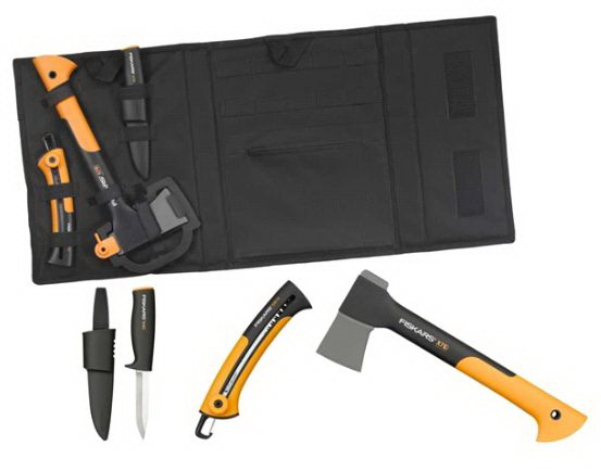 Retkikirves Fiskars X7 + Retkisaha Xtract (S) SW73 + Harrastajan puukko K40