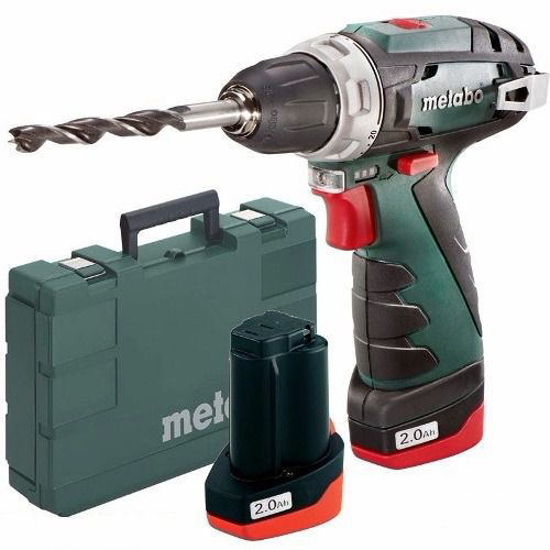 Pora/ruuvinväännin Metabo PowerMaxx BS; 12 V; 2x2,0 Ah akku