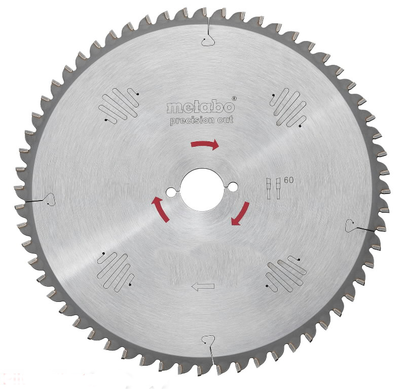 Katkaisuterä puulle Metabo Precision Cut; 254x2,4x30,0 mm; Z60; -5°