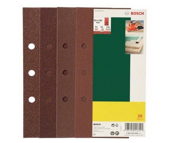 Hiomapaperi tasohiomakoneeseen B&D; 93x230 mm; K60-K240; 25 kpl.