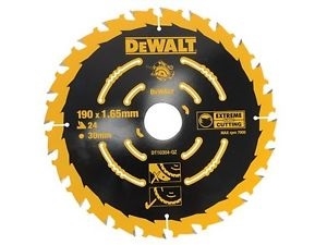 Katkaisuterä puulle DeWalt; 190x1,65x30,0 mm; Z24; 18°