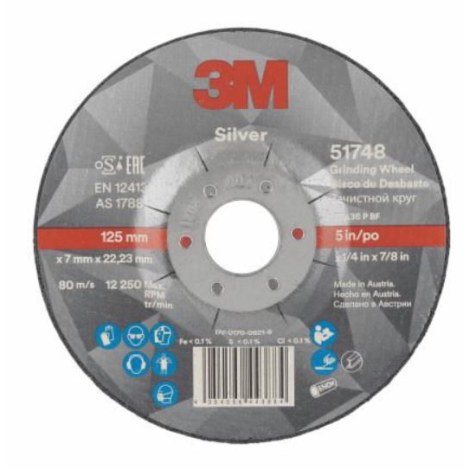 Hiomalaikka 3M Silver; 125x7 mm