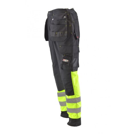 Suojaavat työhousut AWTools AW02610; T3; S musta/keltainen
