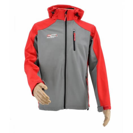 Työtakki hupulla AWTools AW02705; T4; 3XL punainen/harmaa