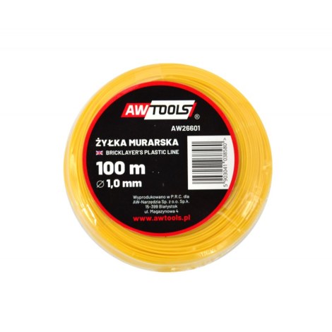 Mittanauha AWTools AW26601; 1mm; 100 m; keltainen