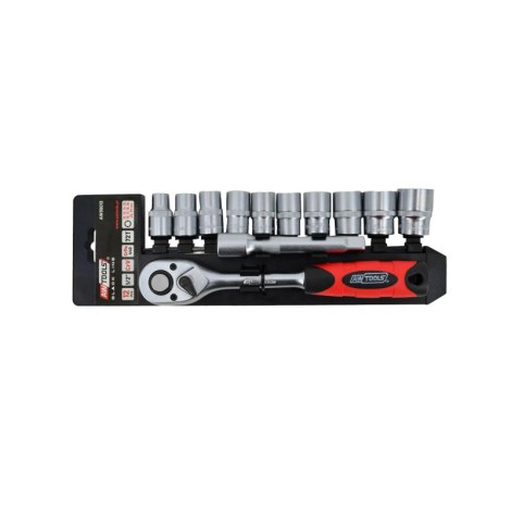 Kuusiohylsysarja AWTools AW39013; 1/2''; 10-24 nn; 12 kpl.