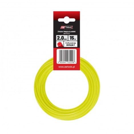Leikkuulanka AWTools AW70109; (3 mm/10 m) keltainen, pyöreä