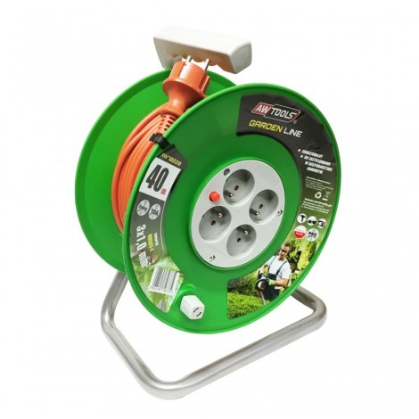 Jatkojohto kelalla AWTools AW70210; 3x1 mm; 10 m