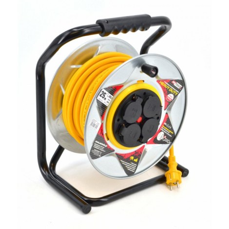 Jatkojohto kelalla AWTools AW70258; 3x1,5 mm²;25m