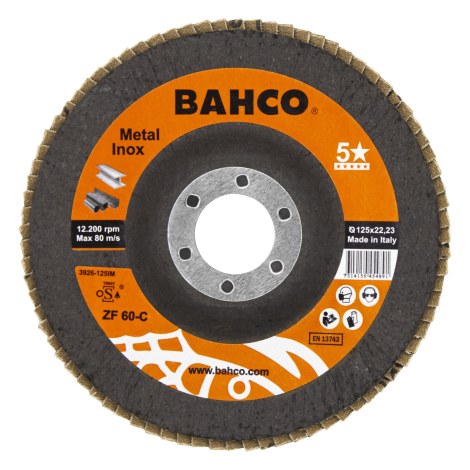 Lamellihiomalaikka  Bahco Inox&Metal; 125 mm; C80