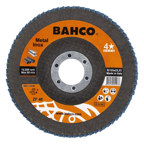 Lamellihiomalaikka  Bahco Inox&Metal; 125 mm; P80