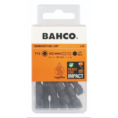 Kärkisarja iskevälle ruuvinvääntimelle Bahco 66IM/50T15C-10P; T15; 50 mm; 10 kpl.