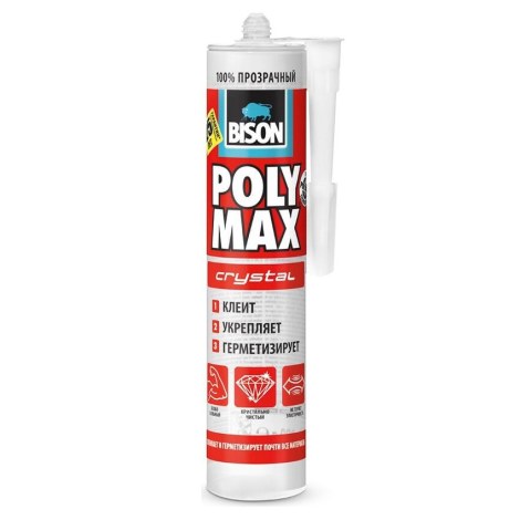 tiivistysmassa Bison 6303206 Poly Max; 300 g; läpinäkyvä
