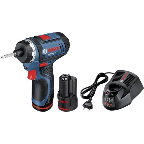 Pora/ruuvinväännin Bosch GSR 10,8-LI; 10,8 V; 2x1,5 Ah akku
