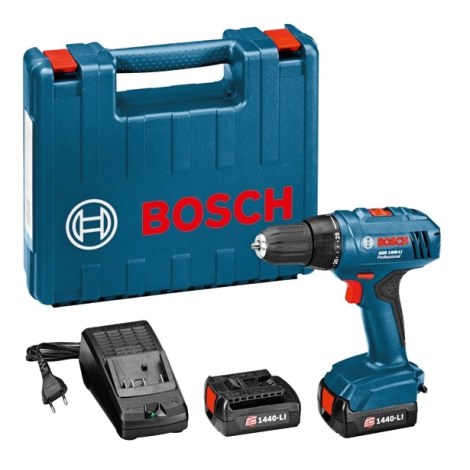 Pora/ruuvinväännin Bosch GSR 1440 Li; 14,4 V; 2x1,5 Ah akku