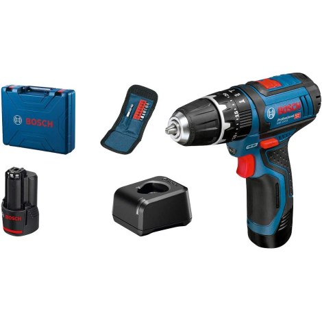 Iskupora / ruuvinväännin Bosch GSB 12V-15; 12 V; 2x2,0 Ah akku