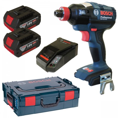 Iskuruuvinväännin Bosch GDX 18 V-EC; 18 V; 2x4,0 Ah akku