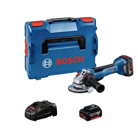 Kulmahiomakone Bosch GWS 18V-10 P Professional; 18 V; 2x5,0 Ah akku