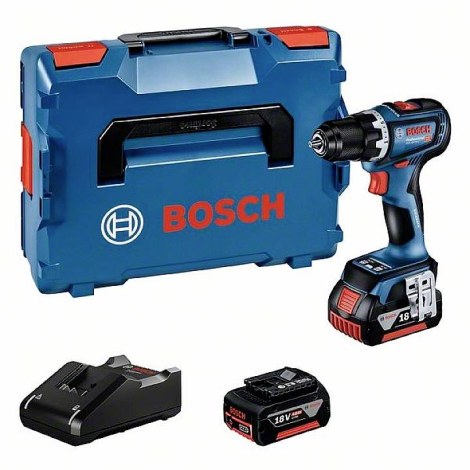 Pora/ruuvinväännin Bosch GSR 18V-90 C; 18 V; 2x4,0 Ah akku