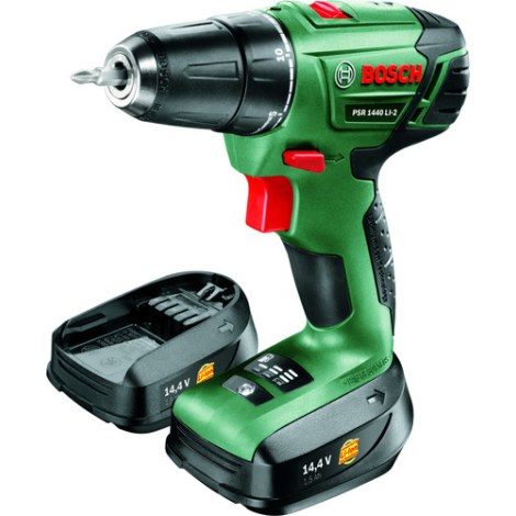 Pora/ruuvinväännin Bosch PSR 1440 Li-2; 14,4 V; 2x2,0 Ah akku