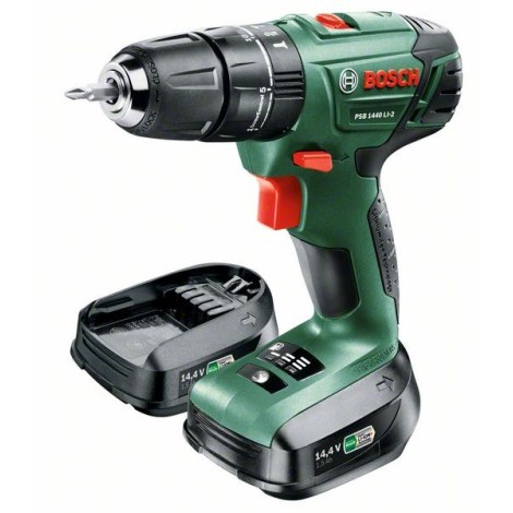 Iskupora / ruuvinväännin Bosch PSB 1440 Li-2; 14,4 V; 2x1,5 Ah akku