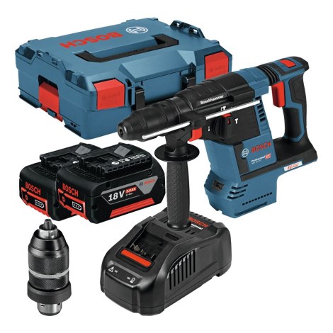 Poravasara Bosch GBH 18V-26 F Professional; 2,6 J; SDS plus; 2x5,0 Ah akku + L-Boxx 136