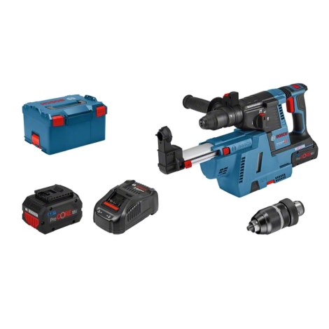 Poravasara Bosch GBH 18V-26 F; 2,6 J; SDS-plus; 18 V; 2x5,5 Ah + Bosch GDE 18V-16
