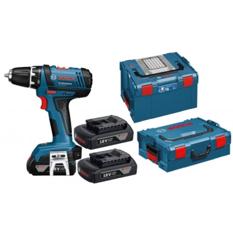Akkukäyttöinen ruuvinväännin Bosch GSR 18-2-Li; 18 V; 3x1,5 Ah akku + Kantolaukku GLI