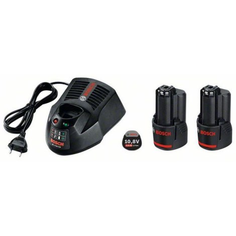 Akku Bosch GBA 12 V; 2,5 Ah; 2 kpl.+ Laturi AL 1130 CV