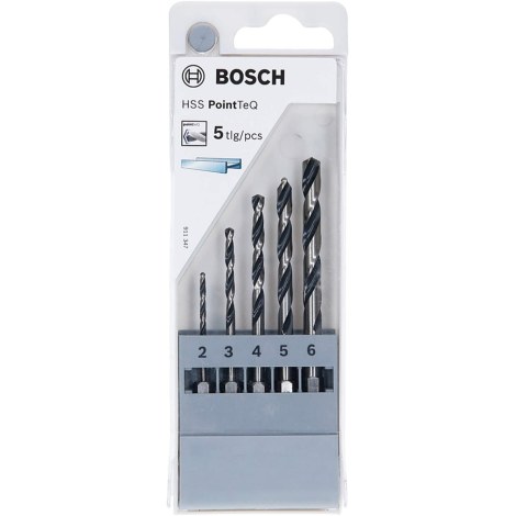 Metalliporanteräsarja Bosch HSS PointTeQ; 2-6 mm; 5 kpl.