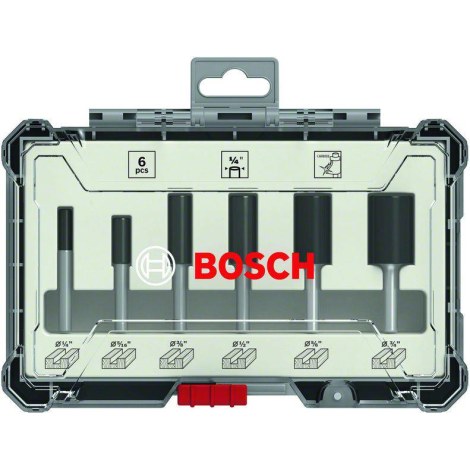 Jyrsinteräsarja  Bosch 2607017467; 1/4''; 6 kpl.