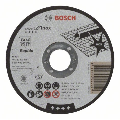 Hiova katkaisulaikka Bosch AS 60 T INOX BF; 115x1 mm