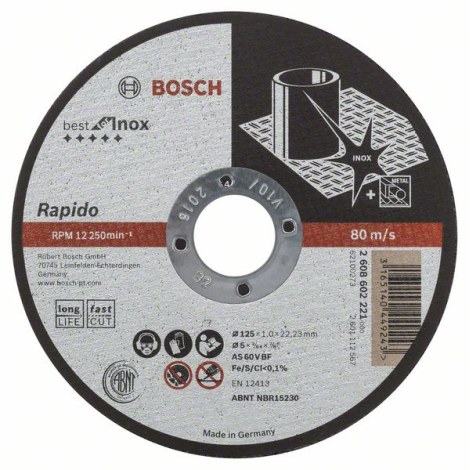 Hiova katkaisulaikka Bosch A60 W BF 41; 125x1 mm