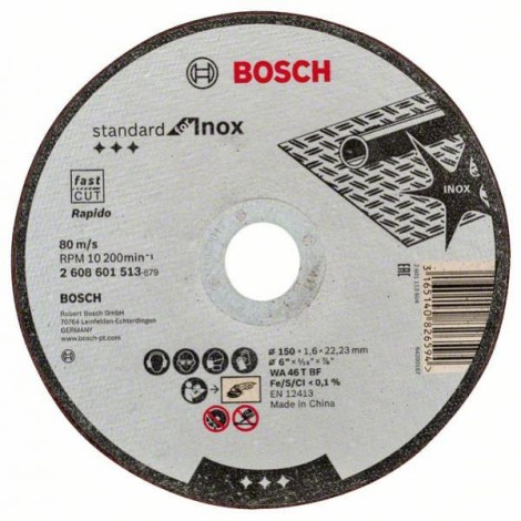 Hiova katkaisulaikka Bosch Standard for Inox 2608603170; 115x22,23 mm